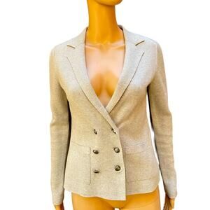 Banana Republic Cardigan Blazer Ladies XS Gray Knitted Double Breasted Jacket